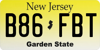 NJ license plate B86FBT