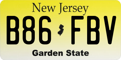 NJ license plate B86FBV