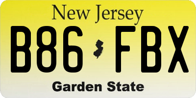 NJ license plate B86FBX