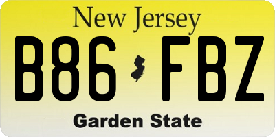 NJ license plate B86FBZ