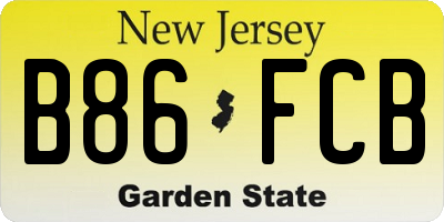NJ license plate B86FCB
