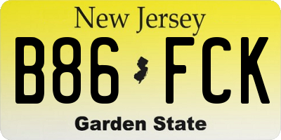 NJ license plate B86FCK