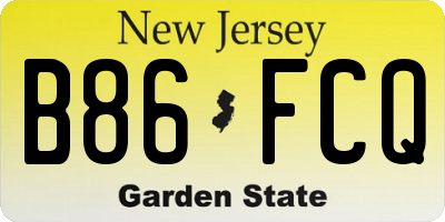 NJ license plate B86FCQ