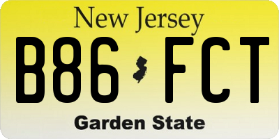 NJ license plate B86FCT