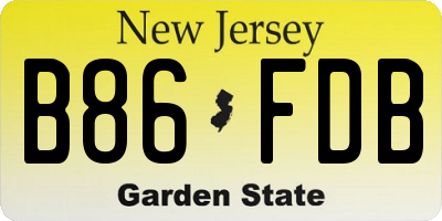 NJ license plate B86FDB