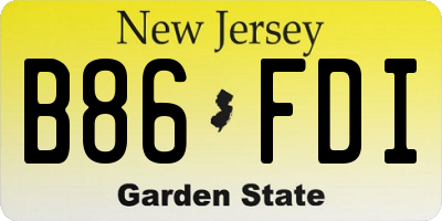 NJ license plate B86FDI