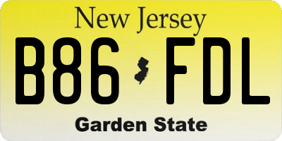 NJ license plate B86FDL
