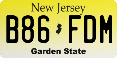 NJ license plate B86FDM