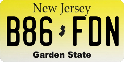NJ license plate B86FDN