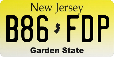 NJ license plate B86FDP