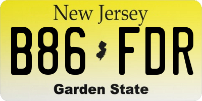 NJ license plate B86FDR