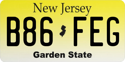 NJ license plate B86FEG