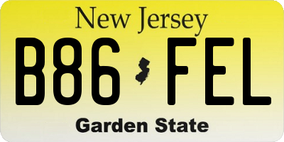 NJ license plate B86FEL