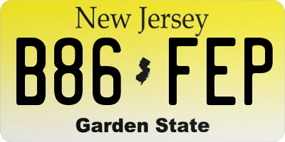 NJ license plate B86FEP