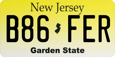 NJ license plate B86FER