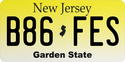 NJ license plate B86FES