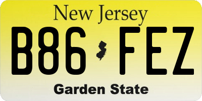 NJ license plate B86FEZ