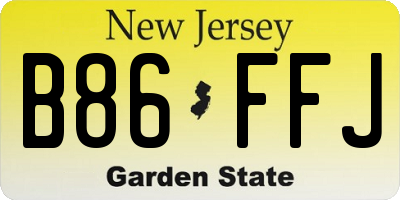 NJ license plate B86FFJ
