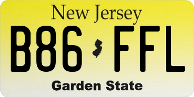 NJ license plate B86FFL