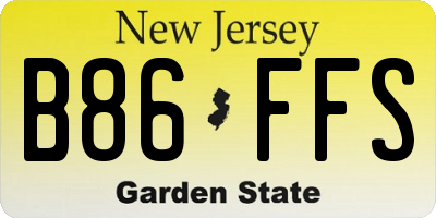 NJ license plate B86FFS