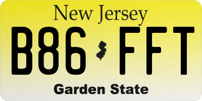 NJ license plate B86FFT