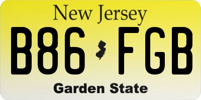 NJ license plate B86FGB