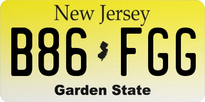NJ license plate B86FGG