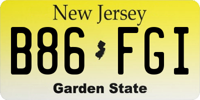 NJ license plate B86FGI