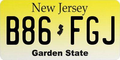 NJ license plate B86FGJ