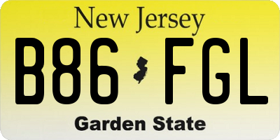 NJ license plate B86FGL