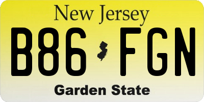 NJ license plate B86FGN
