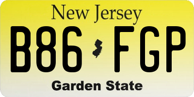 NJ license plate B86FGP