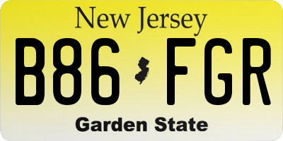 NJ license plate B86FGR