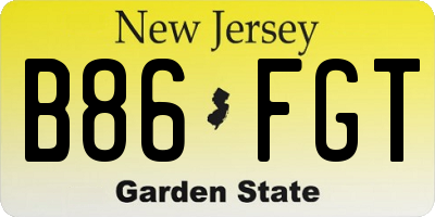 NJ license plate B86FGT
