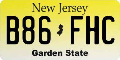 NJ license plate B86FHC