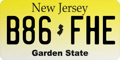 NJ license plate B86FHE