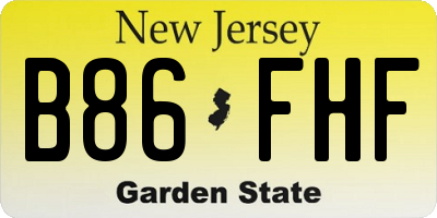 NJ license plate B86FHF