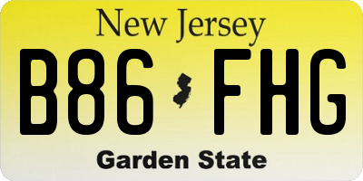 NJ license plate B86FHG