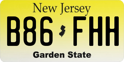 NJ license plate B86FHH