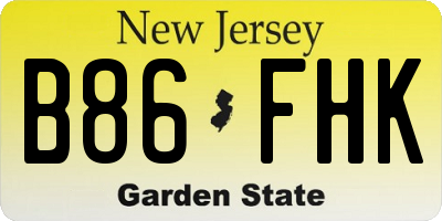 NJ license plate B86FHK