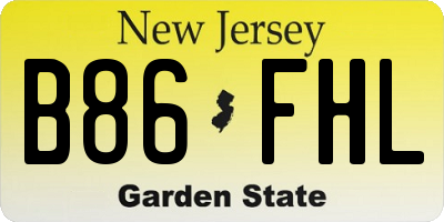 NJ license plate B86FHL