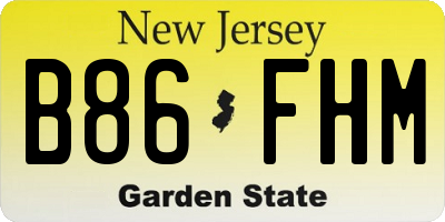 NJ license plate B86FHM