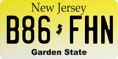 NJ license plate B86FHN