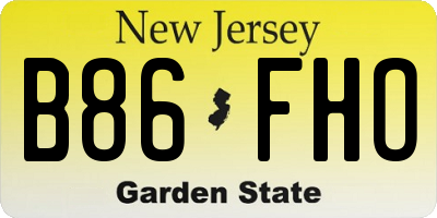NJ license plate B86FHO