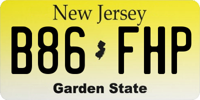NJ license plate B86FHP