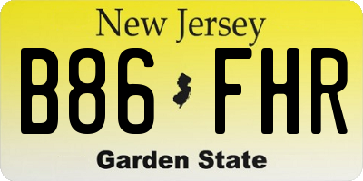 NJ license plate B86FHR