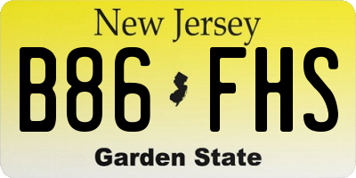 NJ license plate B86FHS