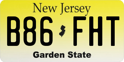 NJ license plate B86FHT