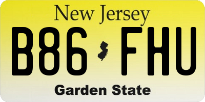 NJ license plate B86FHU