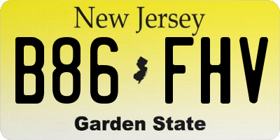 NJ license plate B86FHV